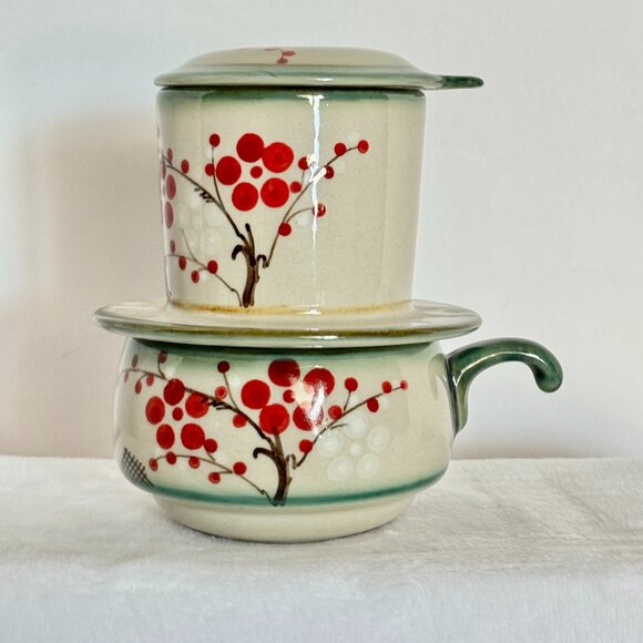 Vietnamese Coffee Phin Ceramic Coffee Filter Reactive Glaze Barware - Picture 1 of 13